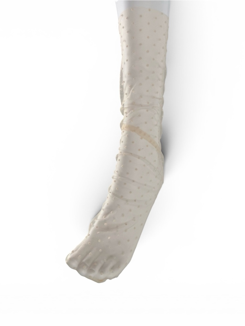 Women’s Cream Sheer Polka Dot Socks